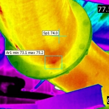 Temovizní a ultrazvukové měření zeslabení potrubí v přírubě